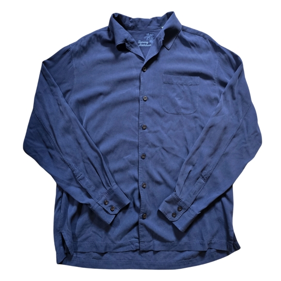 Tommy Bahama Other - Tommy Bahama Mens Button Down Front 100% Silk Camp Shirt long sleeve XL Blue